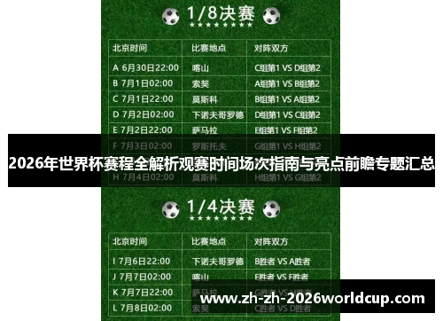 2026年世界杯赛程全解析观赛时间场次指南与亮点前瞻专题汇总